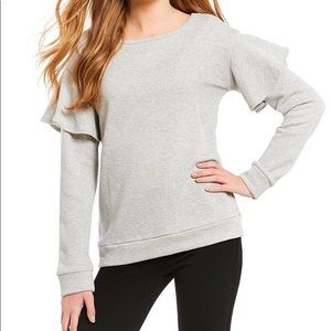 Sanctuary metallic ruffle sweatshirt